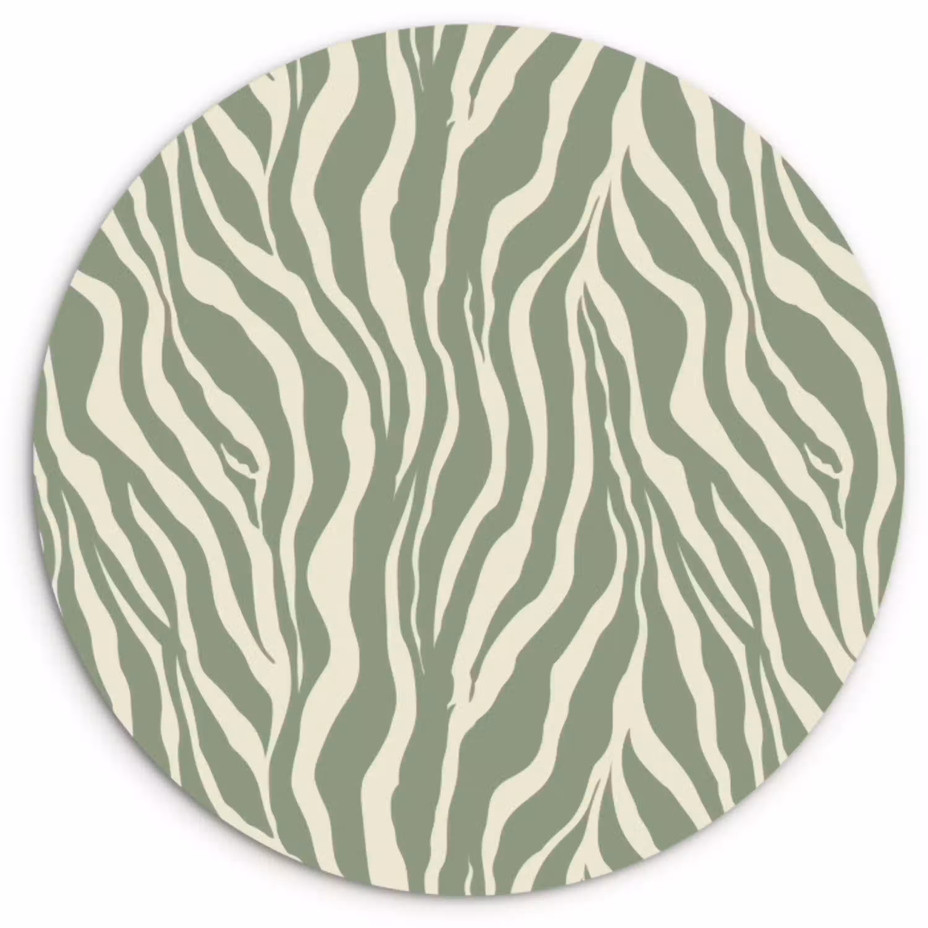 Zebra - Motief - Groen Wandcirkel kunststof plaat 5mm dik klein 188 -3d