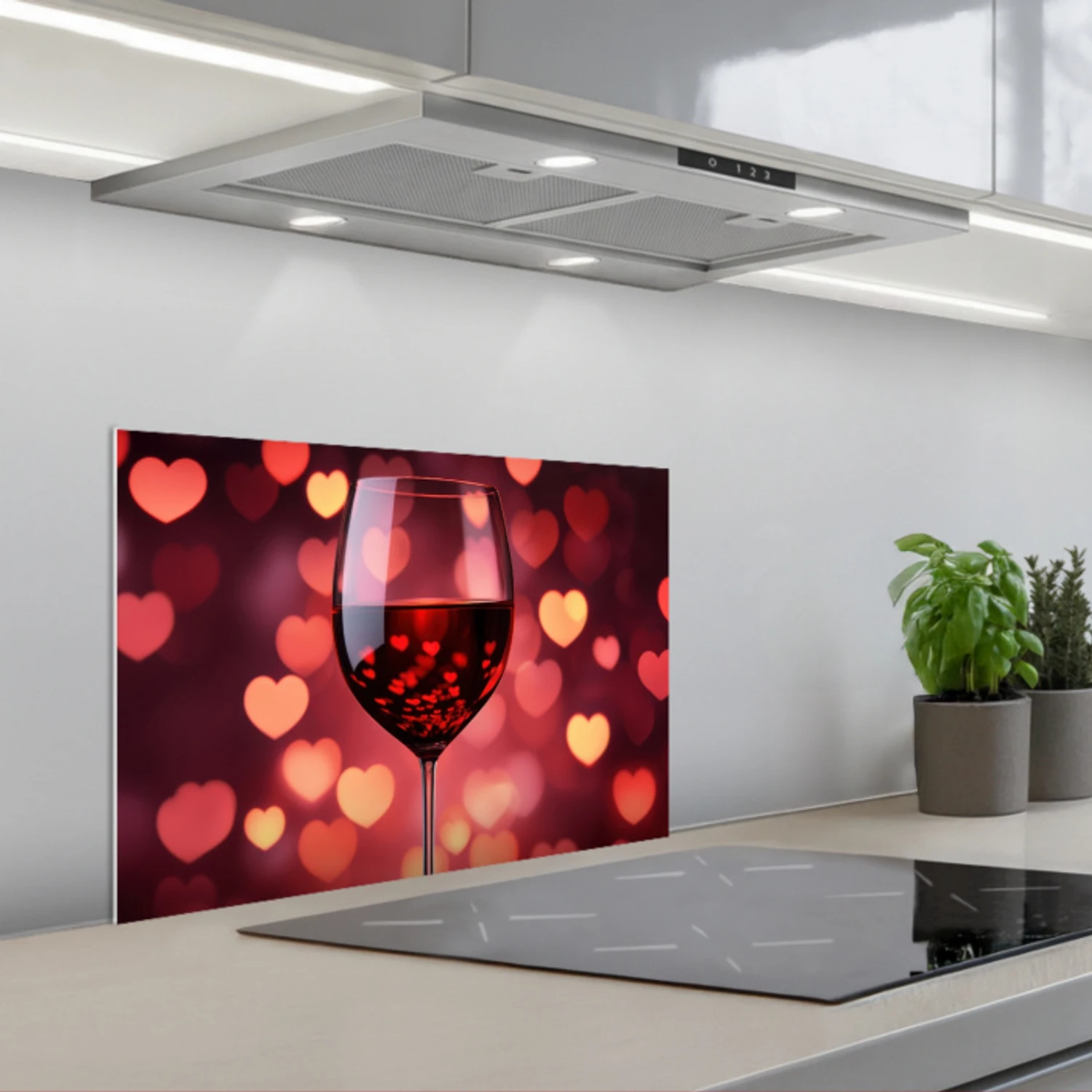 Rood - Wijn - Hartjes keuken achterwand spatscherm klein -3d_schuin