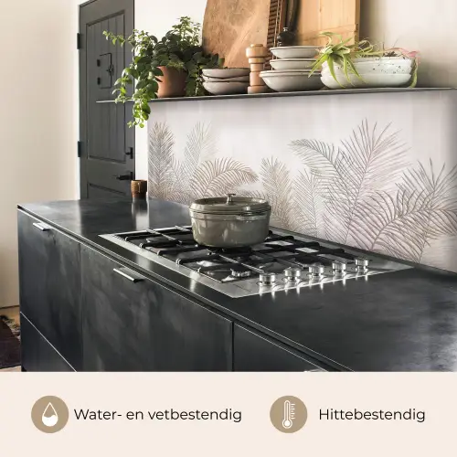 Bladeren - Beige - Botanisch - Vintage keuken achterwand 2 middel -usp_NL