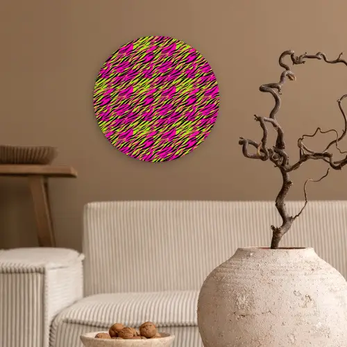 Roze - Groen - Neon - Dieren Wandcirkel plexiglas klein 852 -sfeer1