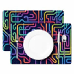 Retro - Abstract - Neon Placemat vinyl groot -zzsfeer2_Kitchenyeah-website