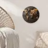 Wereldkaart -  Hout - Mozaïek Wandcirkel kunststof plaat 5mm dik klein -sfeer5