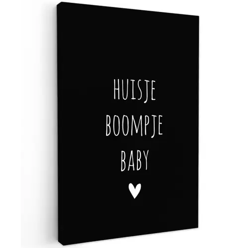 Quotes - Huisje boompje baby - Spreuken Tuinposter op houten frame 2 cm dik klein -3d