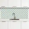 Geometrisch - Bloem - Motief - Blauw keuken achterwand 2 middel 871 -3d