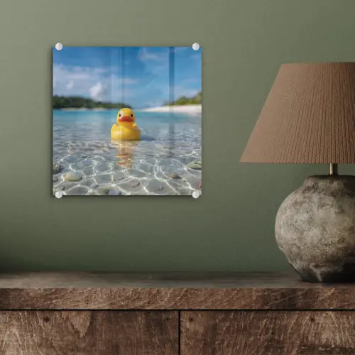 Tropisch - Badeend - geel plexiglas 5mm klein -sfeer3