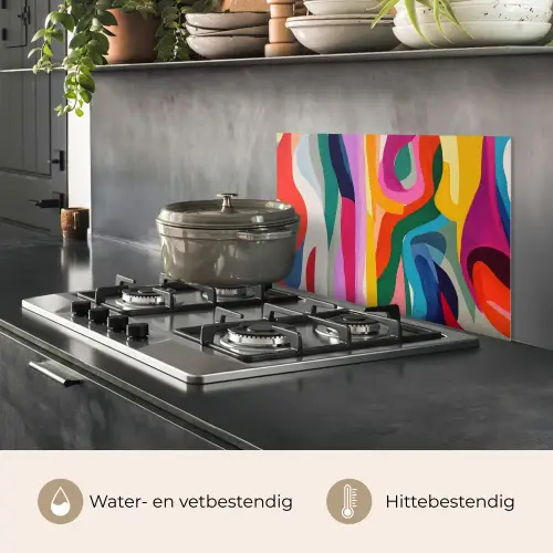 Abstract - Kleurrijk - Golven - Lijnen keuken achterwand spatscherm klein -usp_NL