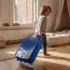 Keeper die een voetbal tegenhoud Kinderkoffer - Blauw klein -sfeer1