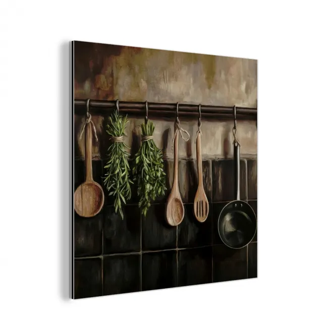 Keukengerei - Rustiek - Tegels - Kruiden aluminium wit klein -3d