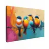 Vogels - Kleurrijk - Tak - Abstract canvas 2cm klein -z3d