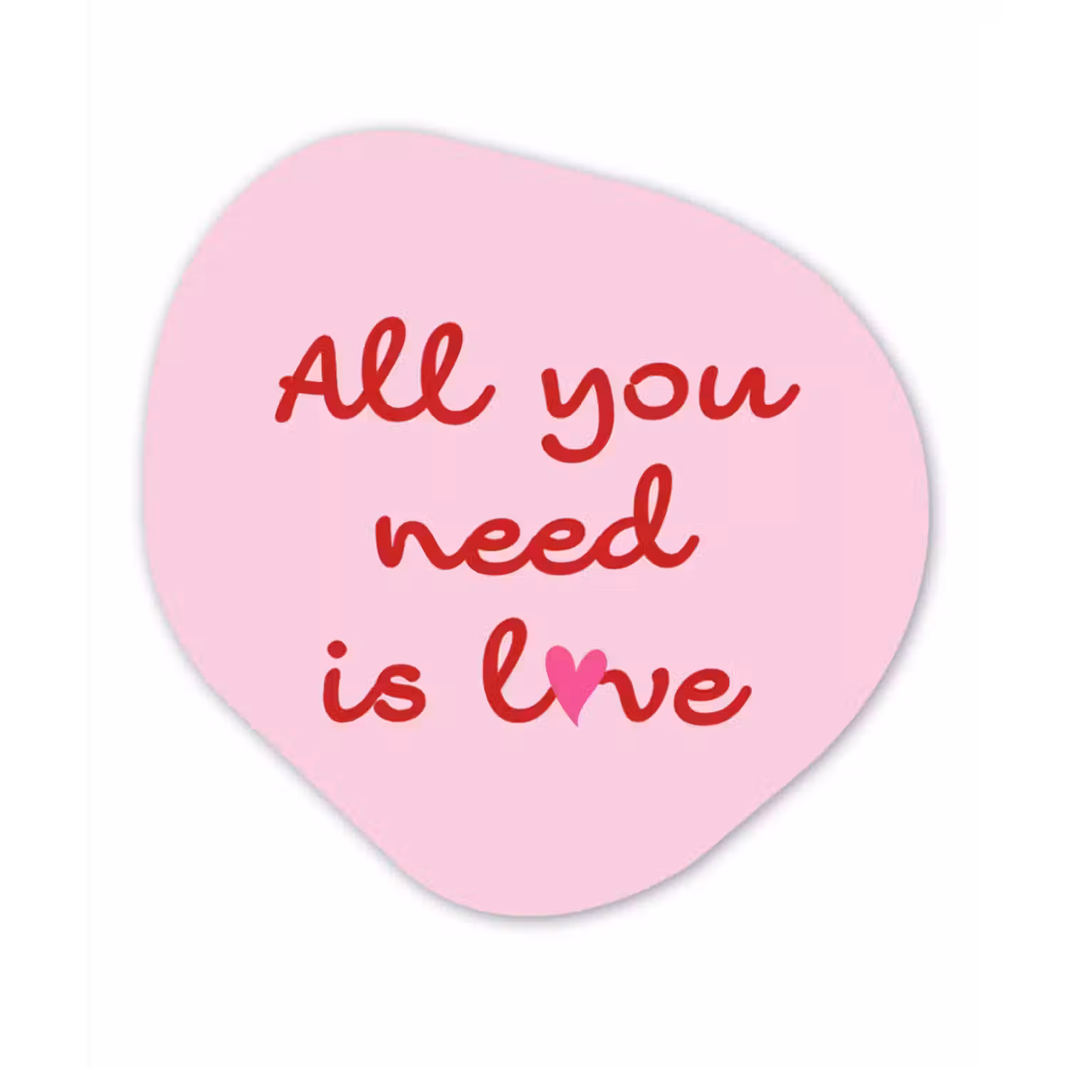 Organisch schilderij - Glas - Tekst - Roze - Love - Hart
