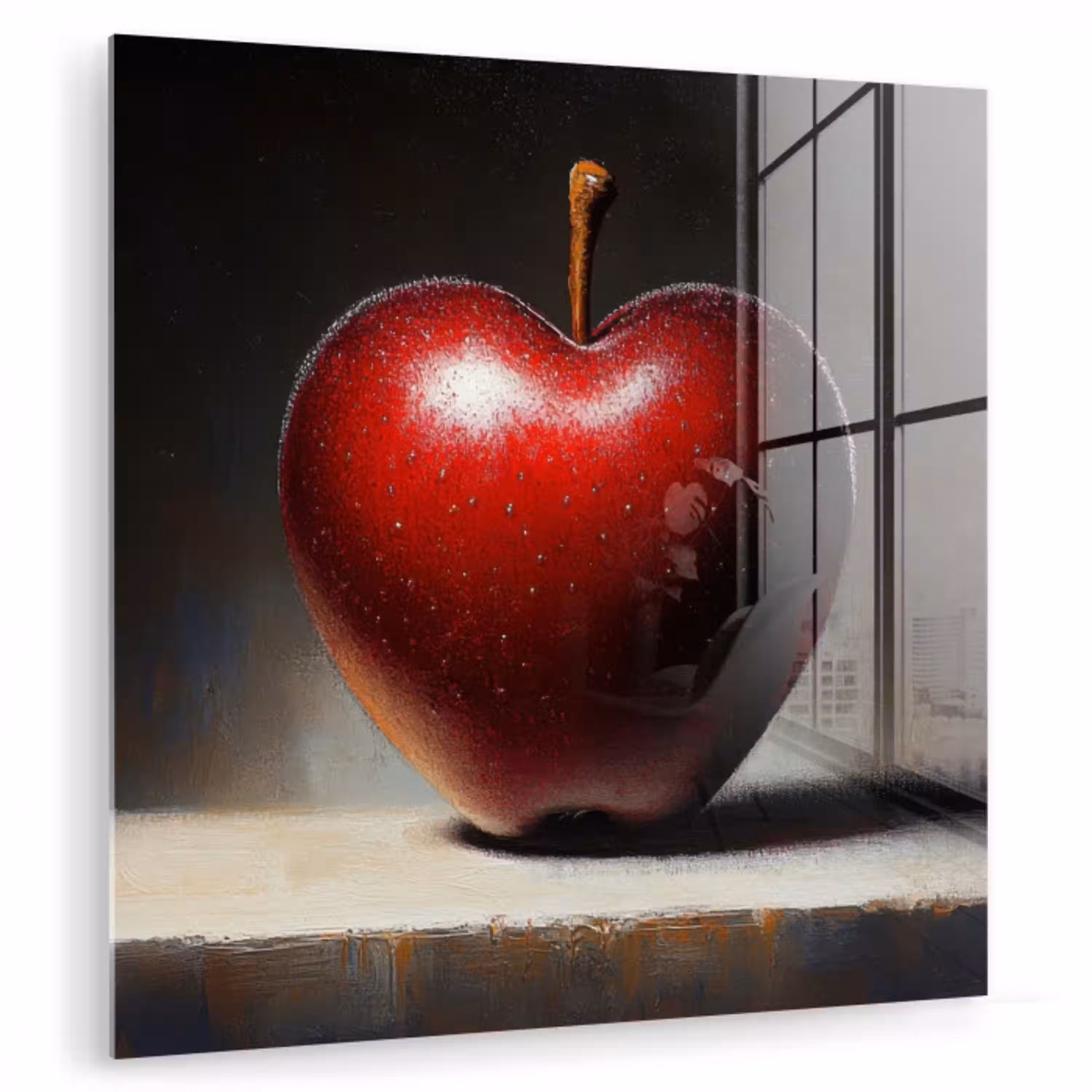 Apple - Hart - Rood plexiglas 5mm klein -zzzproduct_nieuw