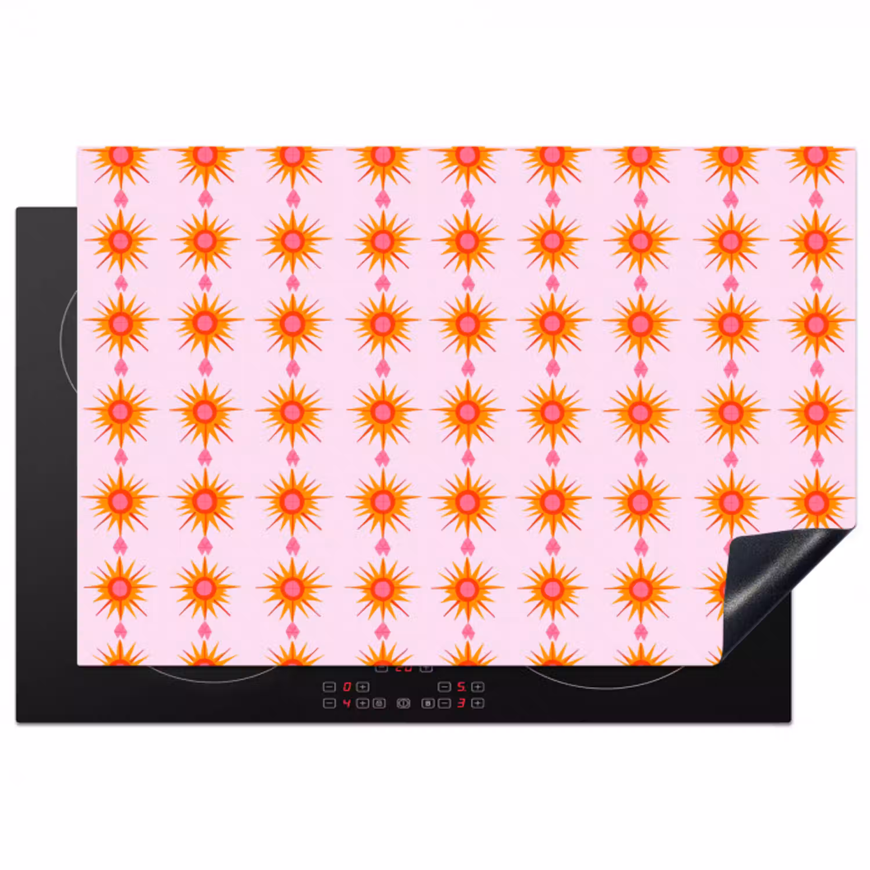 Zon - Motief - Roze Inductie beschermer vinyl 3mm klein 276 -3d