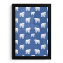 IJsbeer - Patroon - Blauw fotolijst zwart zonder passe partout klein 224 -3d