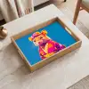 Muis - Kimono - Bloemen - Blauw Dienblad Rechthoek middel -sfeer1