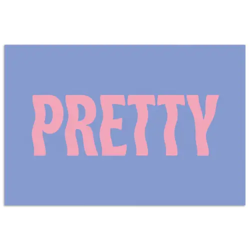 Pretty - Roze - Blauw - Golvend poster papier klein -3d