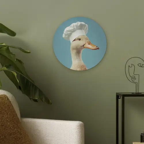 Eend - Koksmuts - Cute - Vogel Akoestische PET Vilt - Rond klein -sfeer2