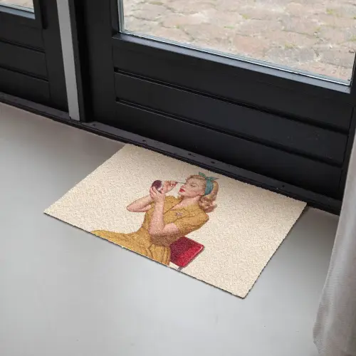 Illustratie - Mascara - Vrouw - Geel Deurmat klein -sfeer2