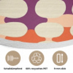 Modern - Patroon - Kleurrijk Akoestische PET Vilt - Rond klein 838 -closeup_DE