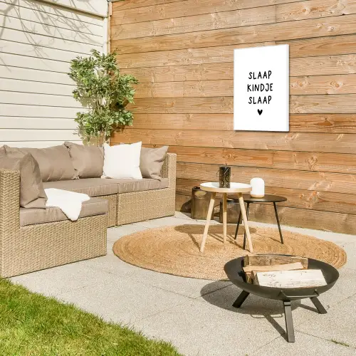 Slaap kindje slaap - Spreuken - Quotes Tuinposter op houten frame 2 cm dik klein -sfeer2