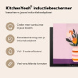 Tulpen - Vaas - Strepen - Paars Inductie beschermer vinyl 3mm middel -sfeer2