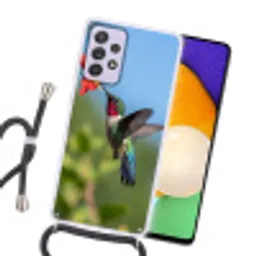 Kolibrie - Bloem - Natuur - Groen Hoesje Samsung Galaxy A52 5G met koord klein -sfeer1