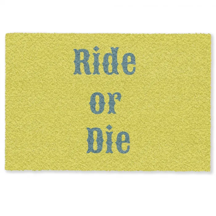 Ride or die - Geel - Blauw Deurmat klein -zkaufland3d