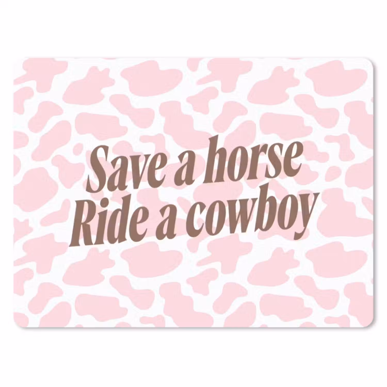 Muismat - Koeienprint - Roze - Cowboy - Horse