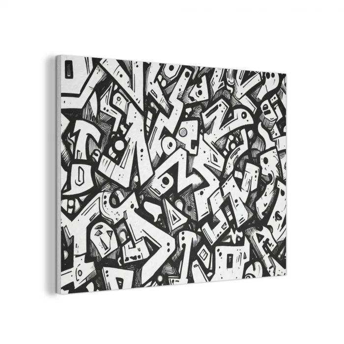 Vormen - Letters - Graffiti - Zwart PET vilt klein -3d