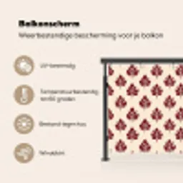 Botanisch - Patroon - Bordeaux Balkonbeschermer Duitsland klein 596 -specs_NL