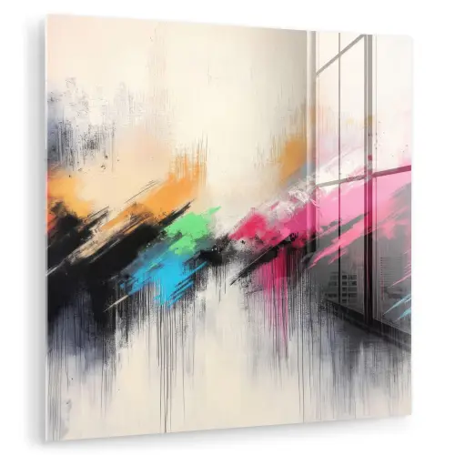 Dynamisch - Abstract - Kleurrijk - Zwart plexiglas 5mm klein -zzzproduct_nieuw