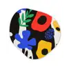 Bloemen - Bladeren - Abstract - Zwart Wandcirkel Organisch Plexiglas middel -3d