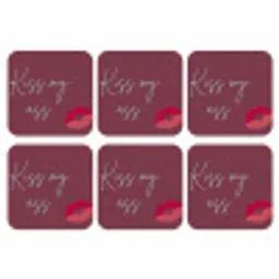 Kiss my ass - Lip - Bordeaux onderzetter kurk middel -3d