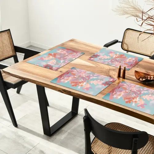 Eikenbladeren - Takken - Roze Placemat vinyl groot -zzsfeer4_Kitchenyeah-website