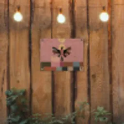 Illustratie - Vogel - Vlakken - Kleurrijk tuinposter los doek klein -sfeer1