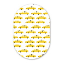 Taxi - Iconisch - Geel Wandcirkel Ovaal Aluminium middel 839 -3d
