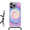 Spiraal - Tie dye - Pasteltinten Hoesje iPhone 16 Pro Max met koord klein -3d
