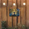 Boom - Levensboom - Blauw - Goud tuinposter los doek klein -sfeer1