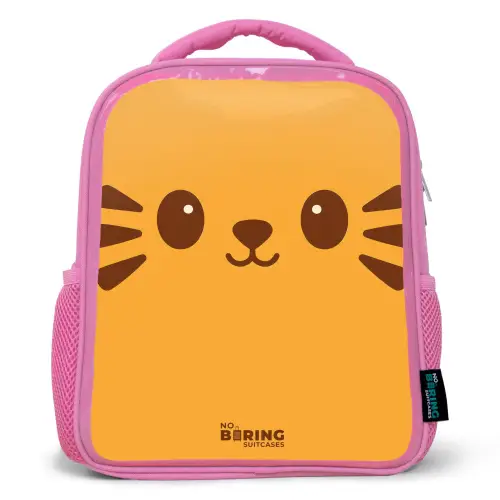 Kawai - Tijger - Oranje Kinderrugzak - Roze middel -3d