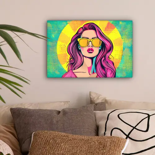 Zonnebril - Vrouw - Zonnig - Geel canvas 2cm klein -sfeer1