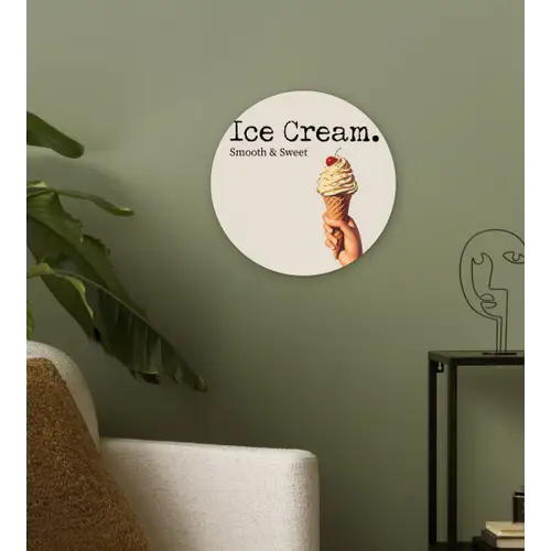 Ice cream - Softijs - Kleurrijk - Kers Wandcirkel plexiglas klein -sfeer3