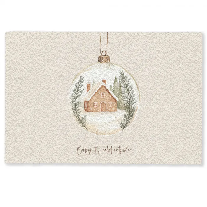 Quote - Winter - Kerst - Beige - Kerstbal Deurmat klein -zkaufland3d