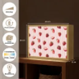 Strepen - Aardbei - Roze Light Box met batterij (Wandlamp) middel 907 -USP_websiteoverzichtDE