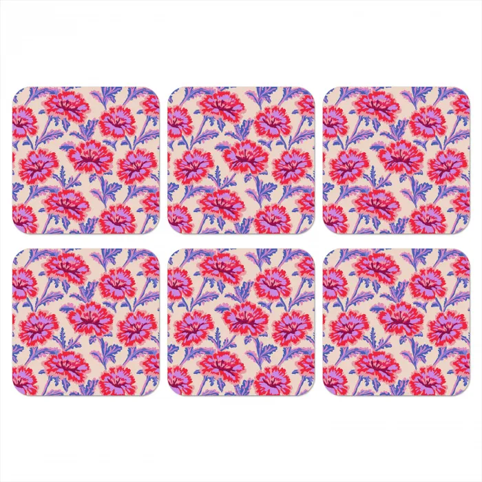 Bloemen - Patroon - Meerkleurig onderzetter kurk middel 366 -3d