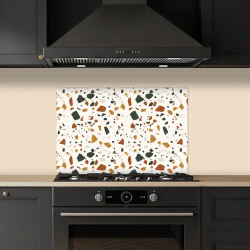 Terrazzo - Patroon - Wit - Terra keuken achterwand spatscherm klein 900 -sfeer1