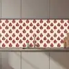 Botanisch - Patroon - Bordeaux keuken achterwand 2 middel 871 zz_3dshopping
