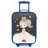 Verlegen prinses met bloem Kinderkoffer - Blauw klein -zz3dotto