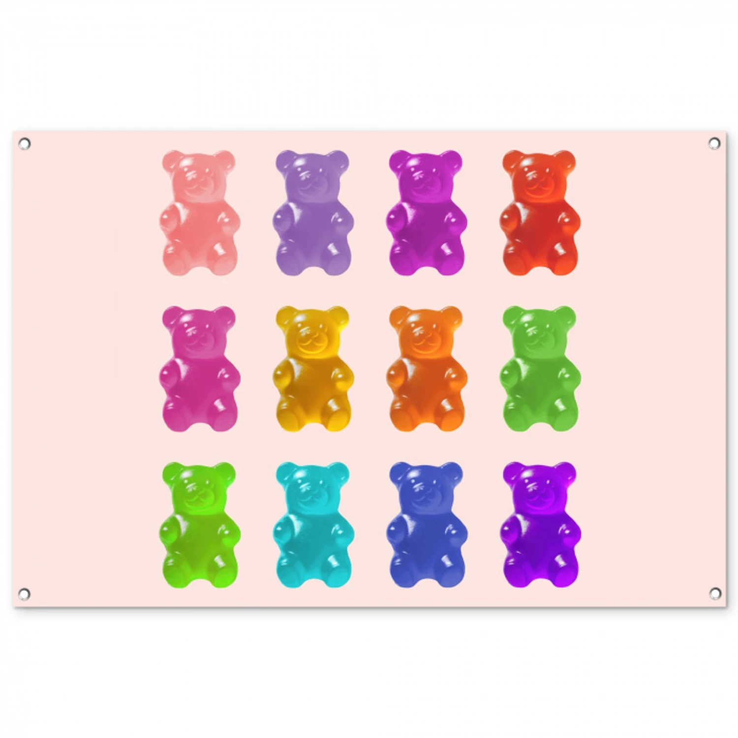 Beer - Kleurrijk - Snoep tuinposter los doek groot -3d