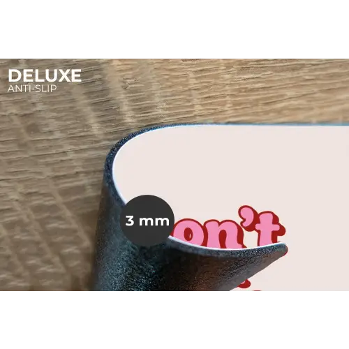 Tekst - Boodschap - Roze Placemat vinyl groot -closeup