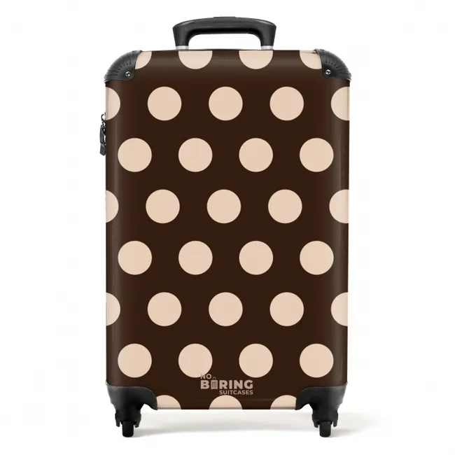 Stippen patroon in verschillende tinten bruin NBS - Handbagage koffer - Unisex middel -productfoto_recht