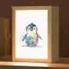 Pinguïn - Regenboog - Waterverf - Dieren - Kinderen Light Box met kabel klein -zzz_3d_website